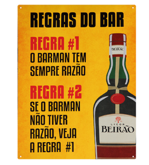 Metal Plaque - Regras do Bar